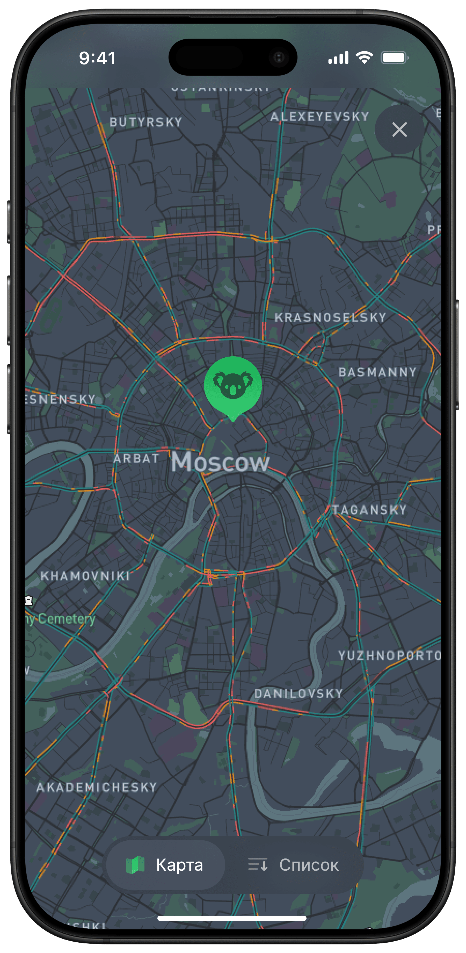 Найди кафе на карте